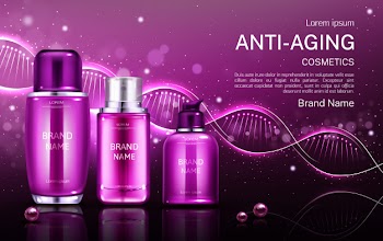Anti aging cosmetics tubes and cream jar Free Vector