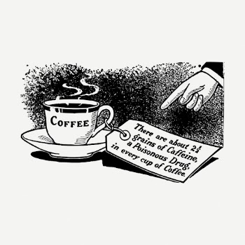 Anti-caffeine campaign drawing, vintage illustration | Free PSD - rawpixel