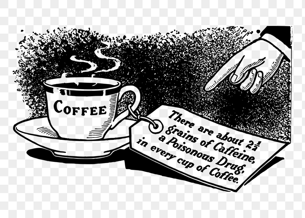 Anti-caffeine png campaign sticker, vintage | Free PNG - rawpixel
