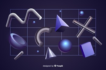 Anti-gravity geometric shapes 3d effect on black background Free Vector