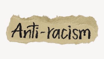 Anti-racism word sticker, ripped paper | Free PSD - rawpixel