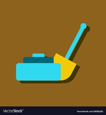 Anti-tank mine bomb and shovel in sticker style vector image