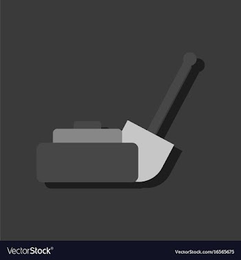 Anti-tank mine bomb and shovel in sticker style vector image