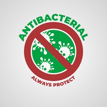 Antibacterial logo template Free Vector