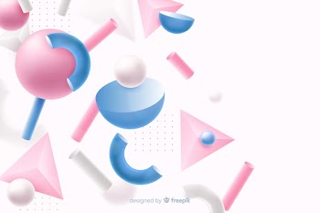 Antigravity geometric shapes with 3d effect Free Vector