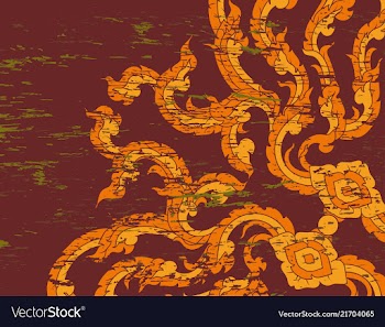 Antique art pattern on grunge style vector image
