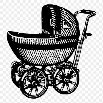 Antique baby buggy png drawing | Free PNG - rawpixel