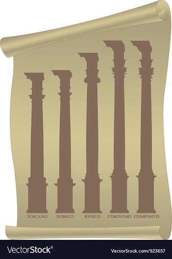  					Antique columns vector image														