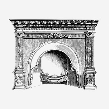 Antique fireplace hand drawn illustration. | Free Photo - rawpixel