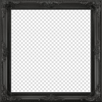 Antique Frame I square, empty black frame transparent background PNG clipart
