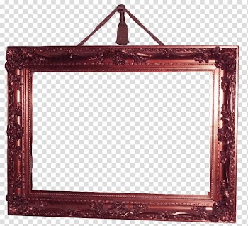 Antique Frame III, hunged gold floral carved frame transparent background PNG clipart
