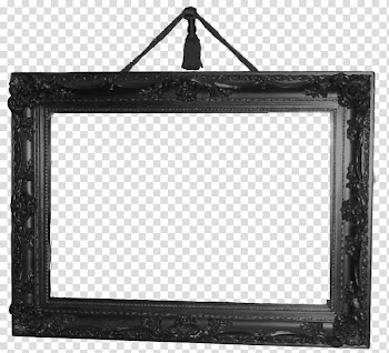 Antique Frame III, rectangular black frame transparent background PNG clipart