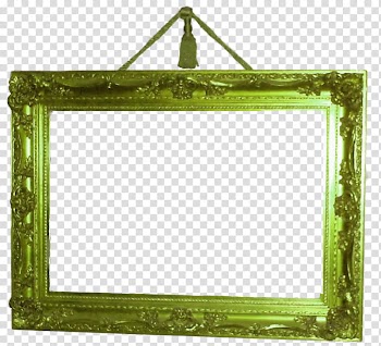 Antique Frame III, rectangular green frame transparent background PNG clipart