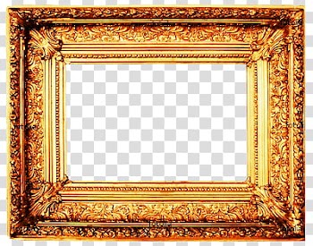 Antique Frames, gold wooden frame transparent background PNG clipart