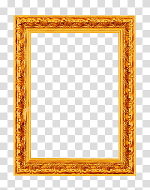 Antique Frames, orange and brown floral border frame transparent background PNG clipart