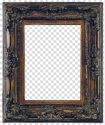 Antique Frames  s, brown and gray wooden frame transparent background PNG clipart