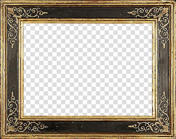 Antique Frames  s, rectangular gold wooden frame transparent background PNG clipart