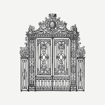 Antique gate clipart, vintage illustration | Free PSD Illustration - rawpixel