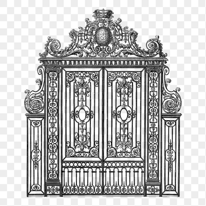 Antique gate png sticker illustration, | Free PNG - rawpixel