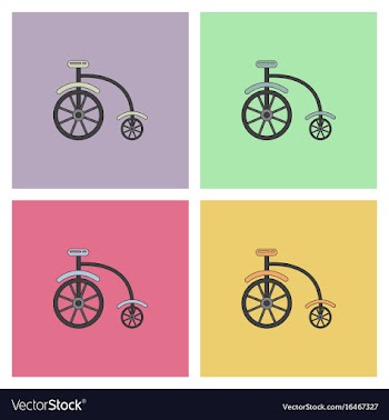 Antique highwheel bike 1885 icons vector image