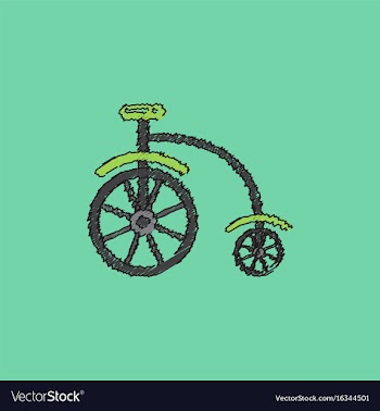Antique highwheel bike 1885 in hatching style vector image