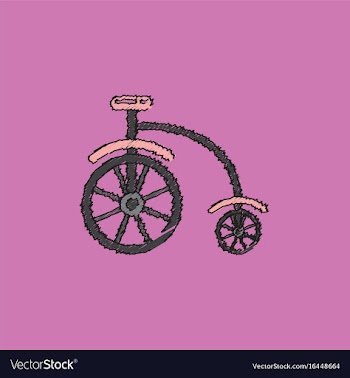 Antique highwheel bike 1885 in hatching style vector image