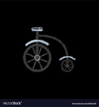 Antique highwheel bike 1885 in hatching style vector image