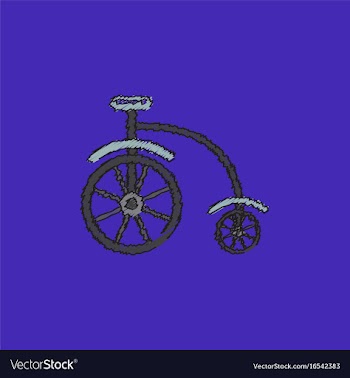 Antique highwheel bike 1885 in hatching style vector image