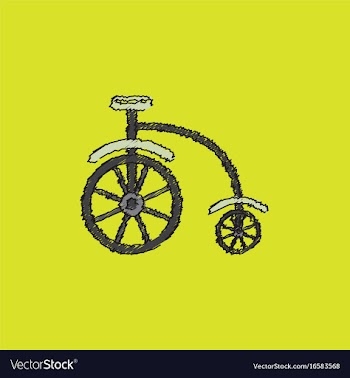 Antique highwheel bike 1885 in hatching style vector image