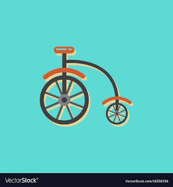 Antique highwheel bike 1885 in sticker style vector image