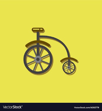 Antique highwheel bike 1885 in sticker style vector image