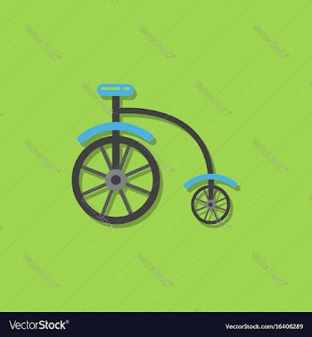 Antique highwheel bike 1885 in sticker style vector image