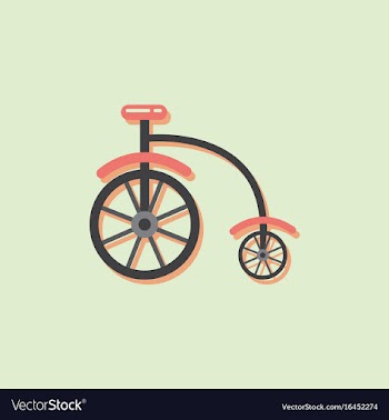 Antique highwheel bike 1885 in sticker style vector image