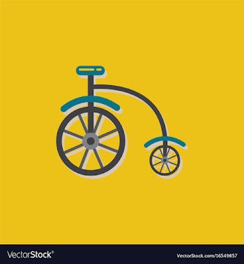 Antique highwheel bike 1885 in sticker style vector image