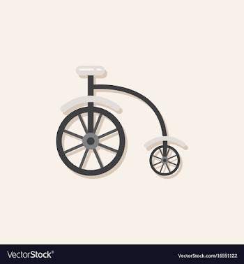 Antique highwheel bike 1885 in sticker style vector image