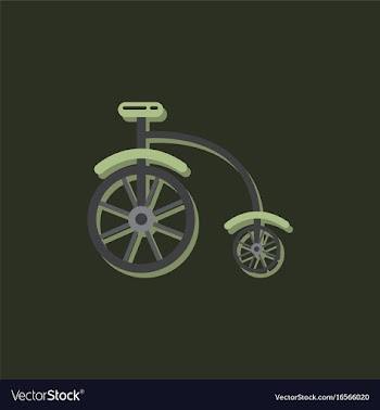 Antique highwheel bike 1885 in sticker style vector image