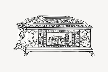 Antique jewelry box collage element, | Free Vector Illustration - rawpixel