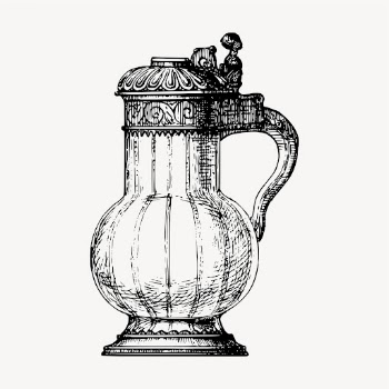 Antique jug clipart, vintage illustration | Free Vector - rawpixel