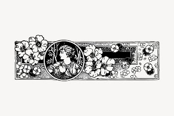 Antique ornamental collage element, black | Free Vector Illustration - rawpixel