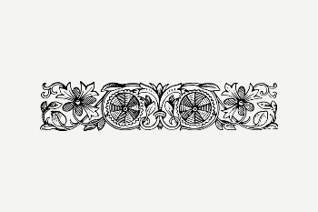Antique ornamental drawing, black and | Free PSD Illustration - rawpixel