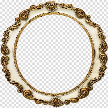 Antique Oval Frames s, round gold framed transparent background PNG clipart