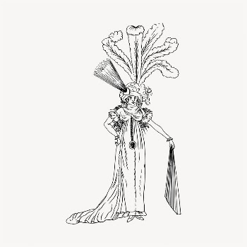 Antique party fashion illustration clipart | Free Vector - rawpixel