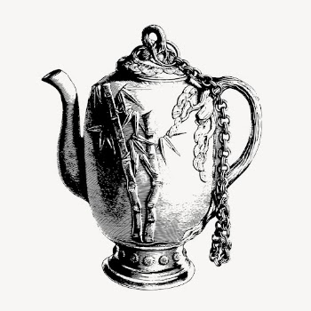 Antique teapot clipart, vintage object | Free Vector - rawpixel