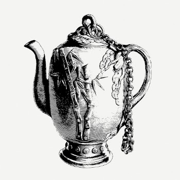 Antique teapot drawing, object vintage | Free PSD - rawpixel
