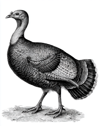 Antique Vintage Turkey Bird Illustration