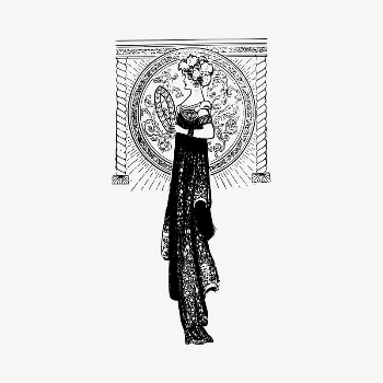 Antique woman decorative illustration clipart | Free Vector - rawpixel