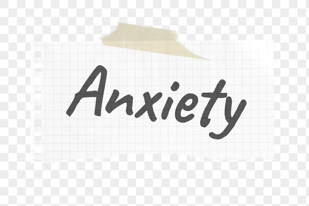 Anxiety png typography sticker, ripped | Free PNG - rawpixel