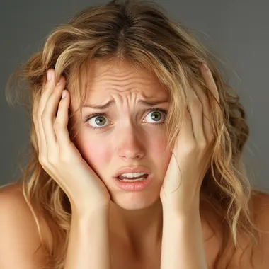 Anxious woman fretting alone in her living room, raw emotion captured Anxious woman fretting alone in her living room, raw emotion captured