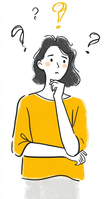 Anxious Woman in Minimalist Illustration