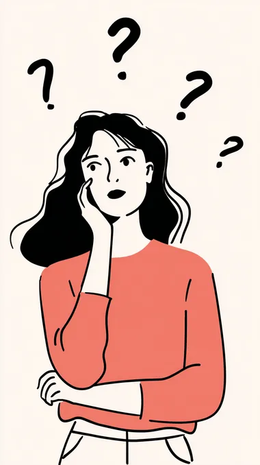 Anxious Woman with Question Marks Anxious Woman with Question Marks